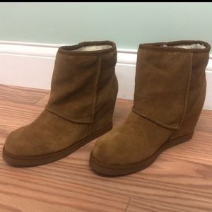 COPY - Kick it up suede leather wedge boots